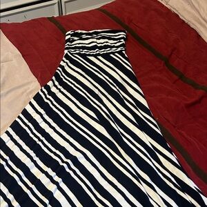 Banana Republic Black and White Strapless Dress